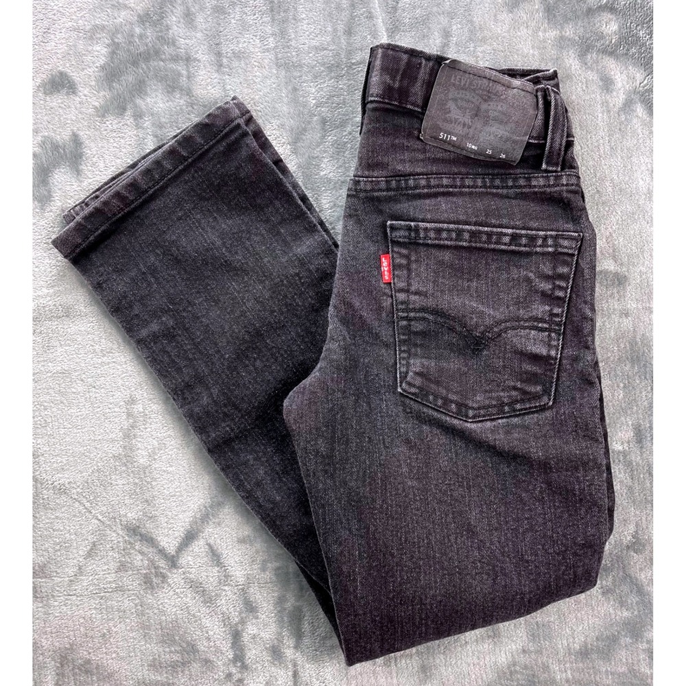 Levi Strauss 511 Slim Fit Jeans Boys Size 10 Regular Black Denim